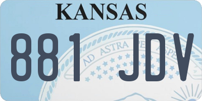 KS license plate 881JDV