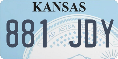 KS license plate 881JDY