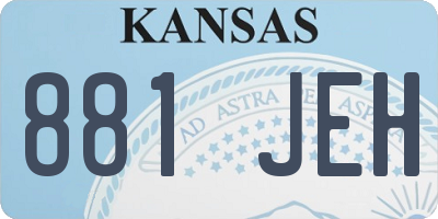 KS license plate 881JEH