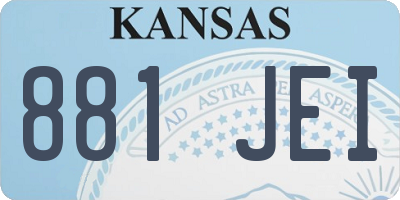 KS license plate 881JEI