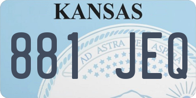 KS license plate 881JEQ