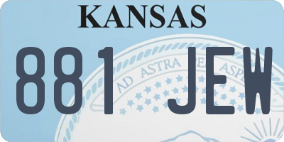 KS license plate 881JEW