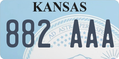 KS license plate 882AAA