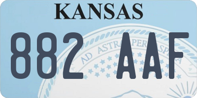 KS license plate 882AAF