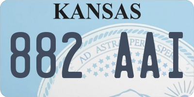 KS license plate 882AAI