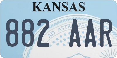KS license plate 882AAR