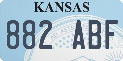 KS license plate 882ABF