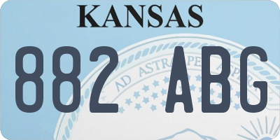 KS license plate 882ABG