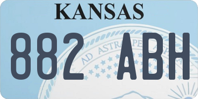 KS license plate 882ABH
