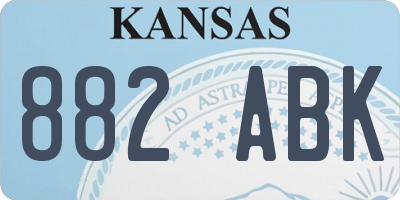 KS license plate 882ABK