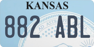 KS license plate 882ABL