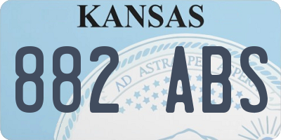 KS license plate 882ABS