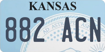 KS license plate 882ACN