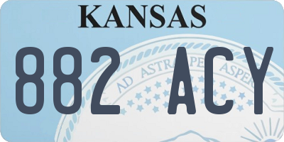 KS license plate 882ACY