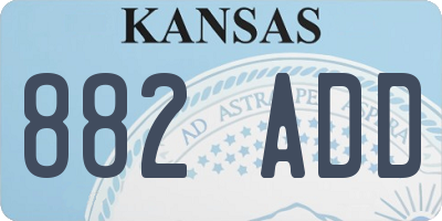 KS license plate 882ADD