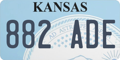 KS license plate 882ADE