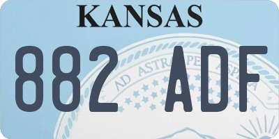 KS license plate 882ADF
