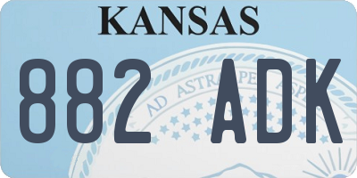 KS license plate 882ADK