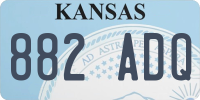 KS license plate 882ADQ