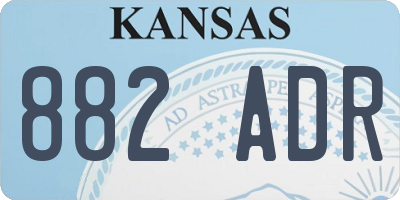 KS license plate 882ADR