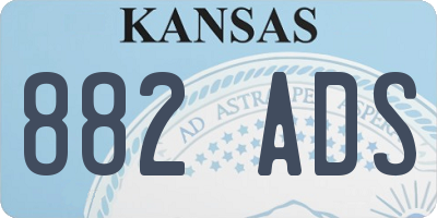 KS license plate 882ADS