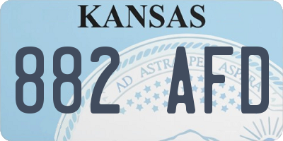 KS license plate 882AFD