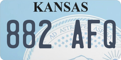 KS license plate 882AFQ