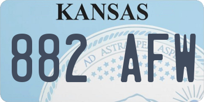 KS license plate 882AFW
