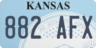 KS license plate 882AFX