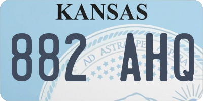 KS license plate 882AHQ