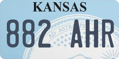 KS license plate 882AHR