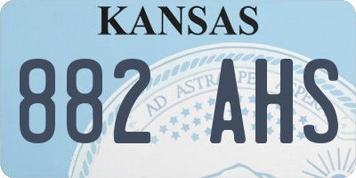 KS license plate 882AHS