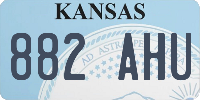 KS license plate 882AHU