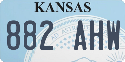 KS license plate 882AHW