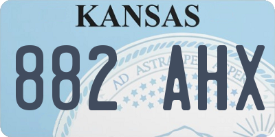 KS license plate 882AHX