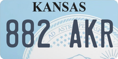 KS license plate 882AKR