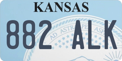 KS license plate 882ALK