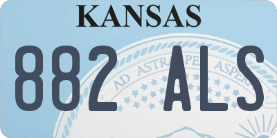 KS license plate 882ALS