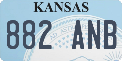KS license plate 882ANB