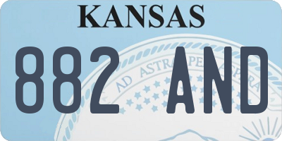 KS license plate 882AND