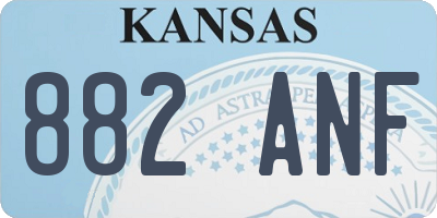 KS license plate 882ANF