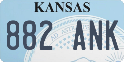 KS license plate 882ANK