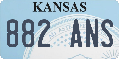KS license plate 882ANS
