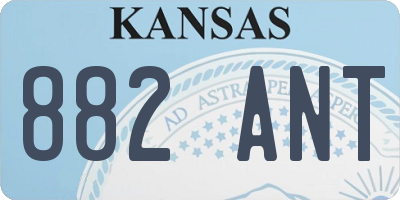KS license plate 882ANT