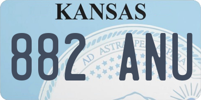 KS license plate 882ANU