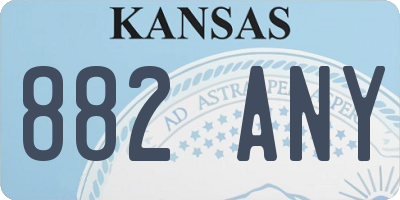 KS license plate 882ANY