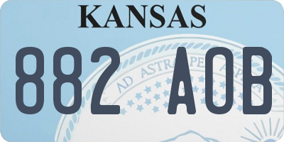 KS license plate 882AOB