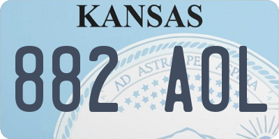 KS license plate 882AOL