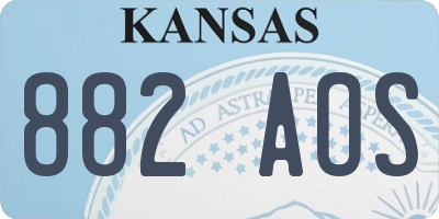 KS license plate 882AOS