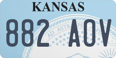 KS license plate 882AOV